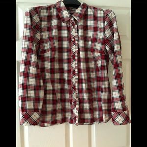 Talbots plaid button down